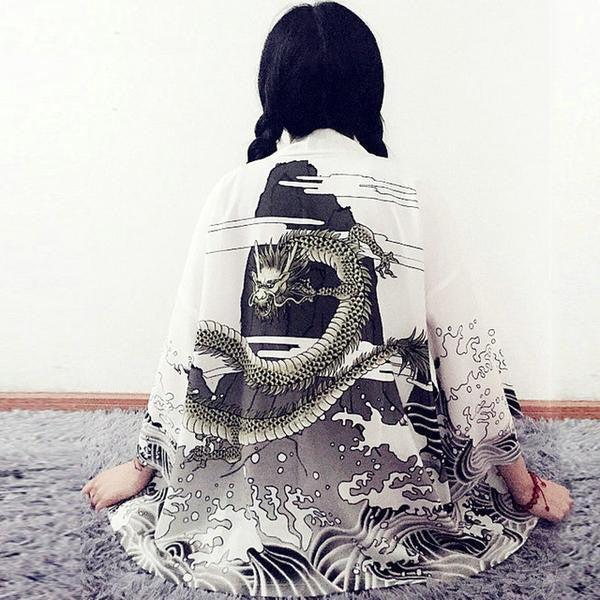 Modern Dragon Kimono Top - Image 4