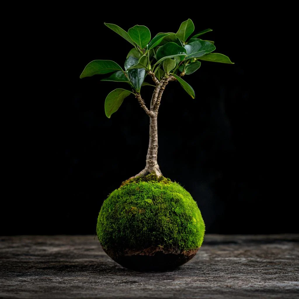 Ginseng Ficus Kokedama (Grown Bonsai) - Image 3