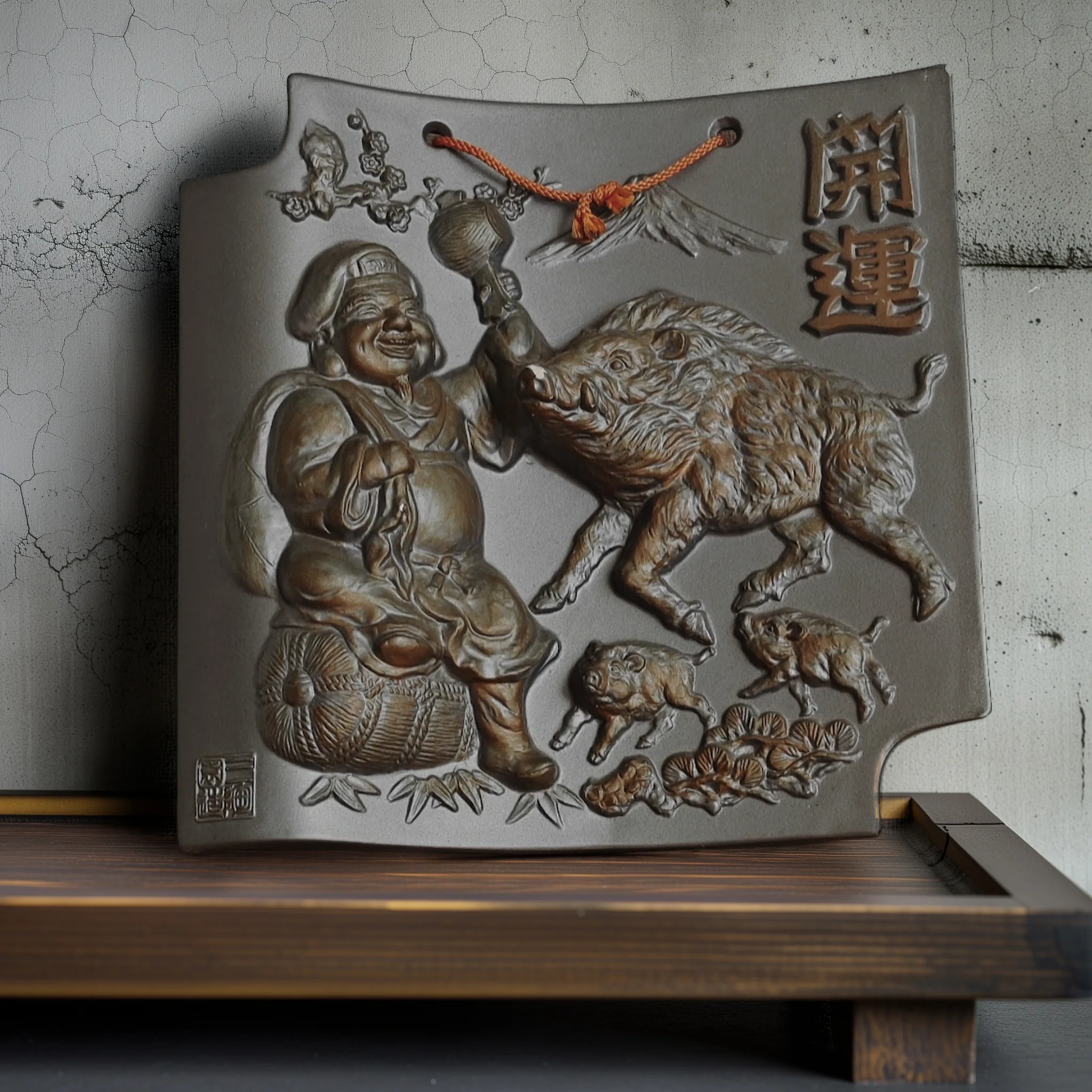 Japanese Ceramic Tile Kawara Art - Image 3