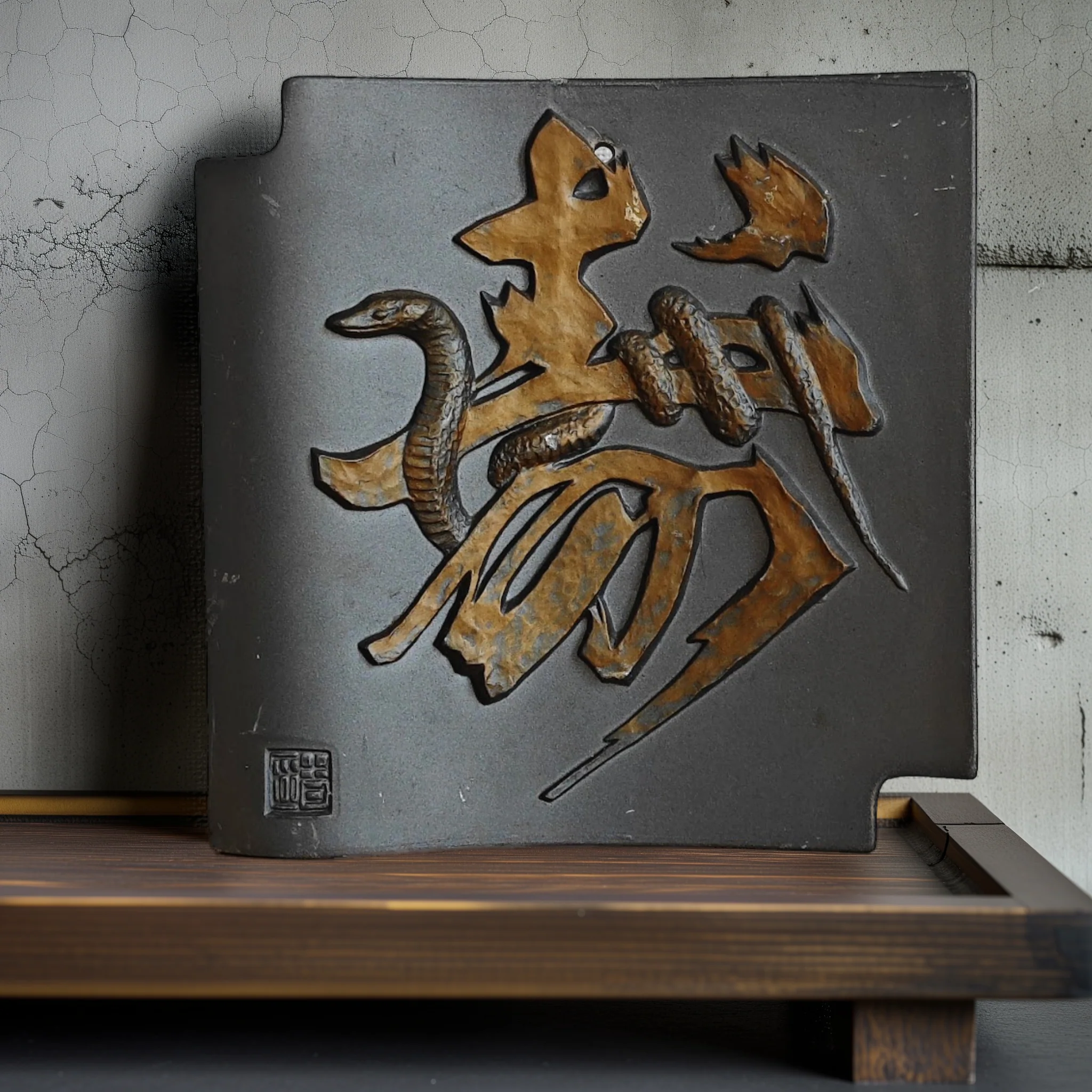 Japanese Ceramic Tile Kawara Art - Image 5