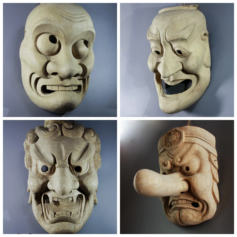 Japanese Traditional Wooden Noh Mask - Image 2