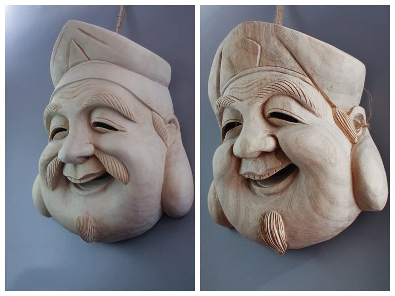 Japanese Traditional Wooden Noh Mask - Image 20