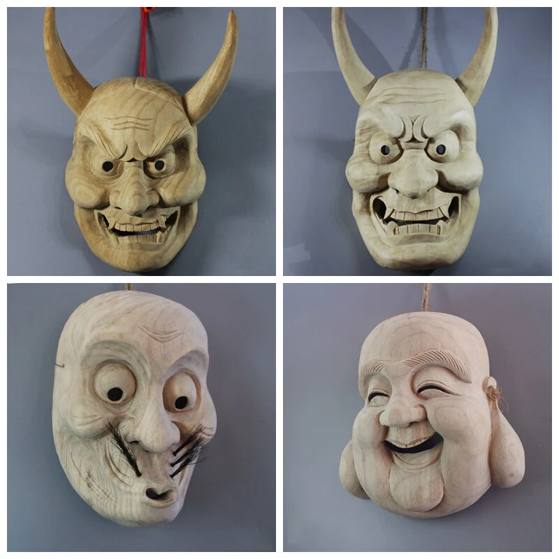 Japanese Traditional Wooden Noh Mask - Image 5
