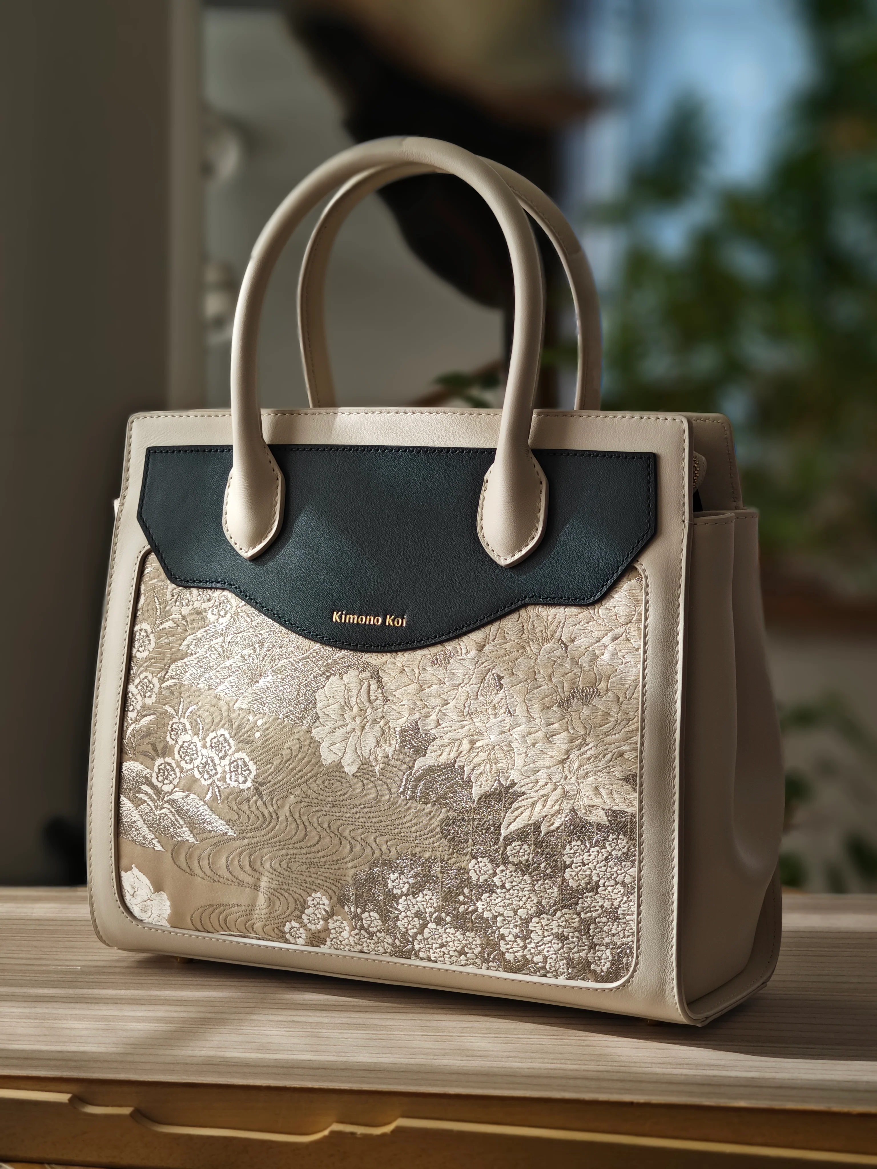 Kimono Koi Obi Silk Leather Bags - Image 11