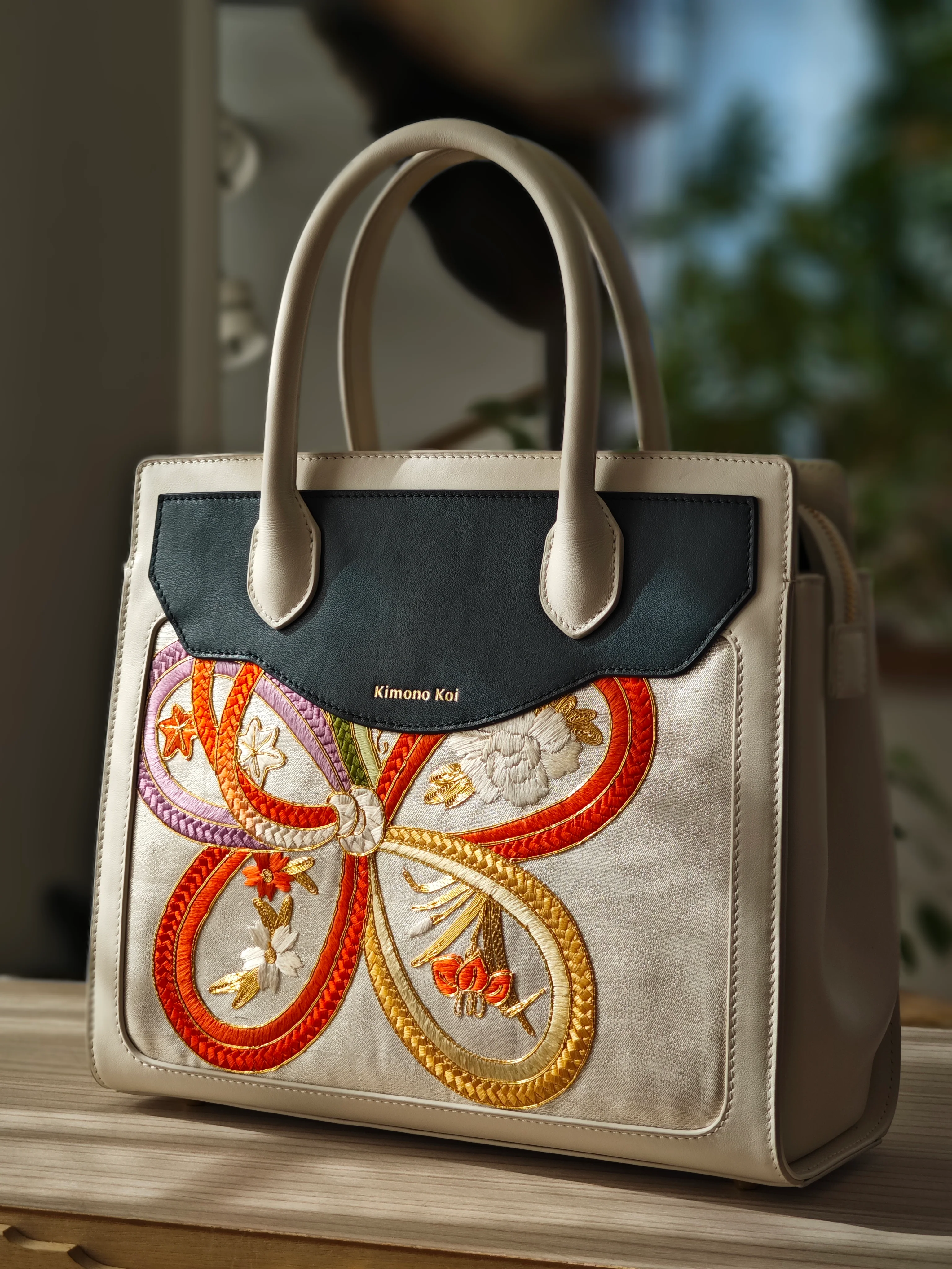 Kimono Koi Obi Silk Leather Bags - Image 16