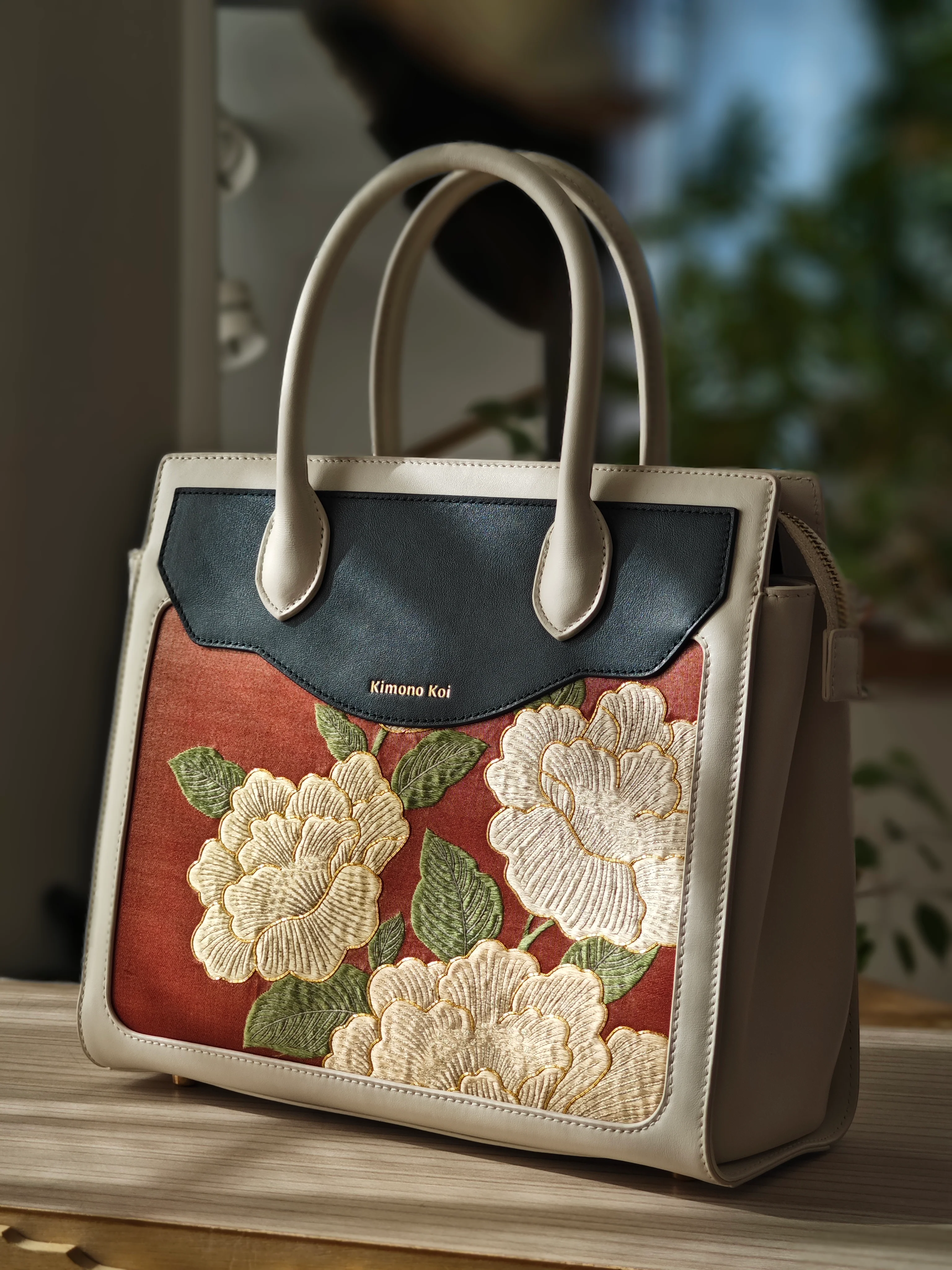 Kimono Koi Obi Silk Leather Bags - Image 20