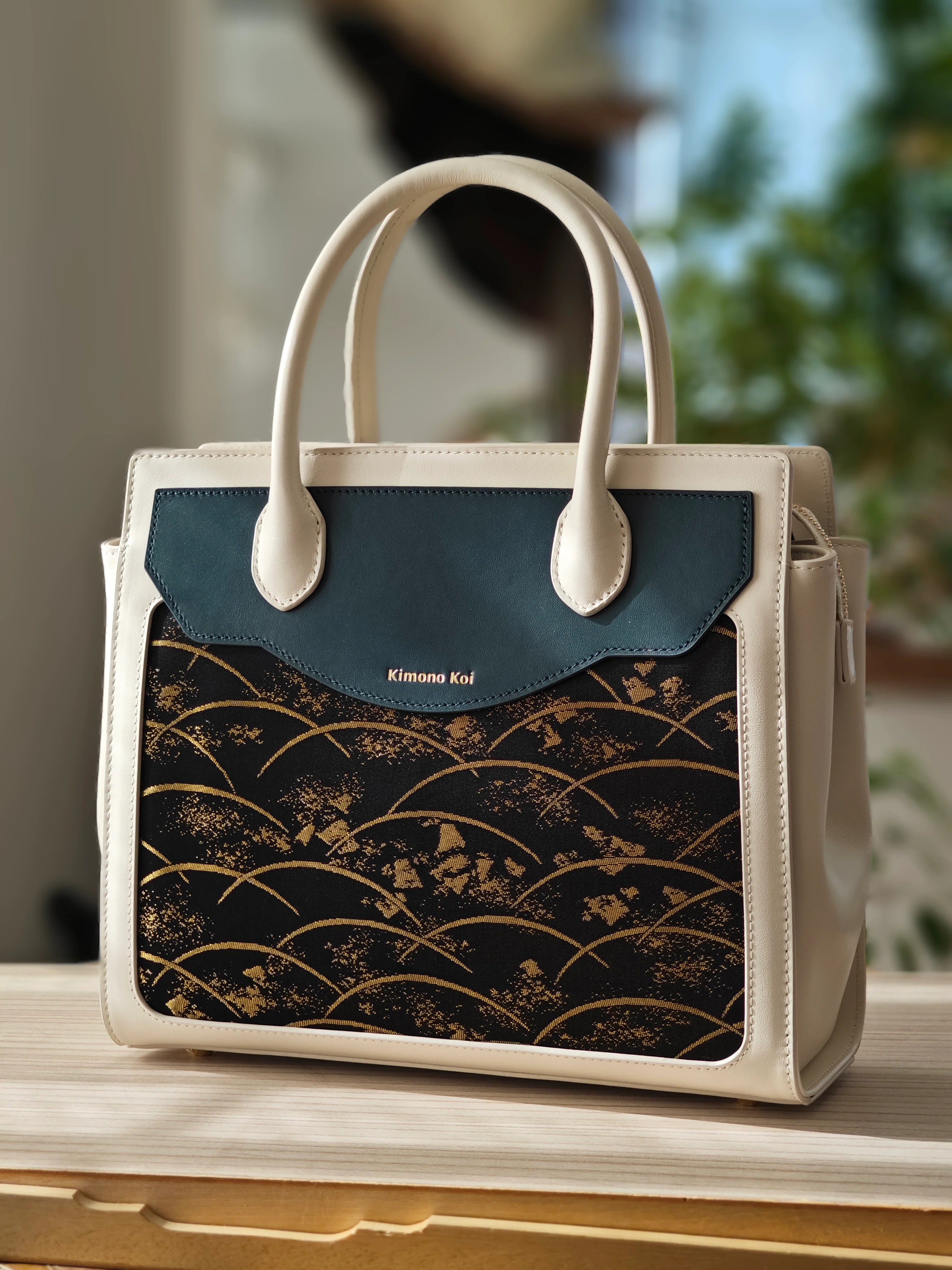 Kimono Koi Obi Silk Leather Bags - Image 3