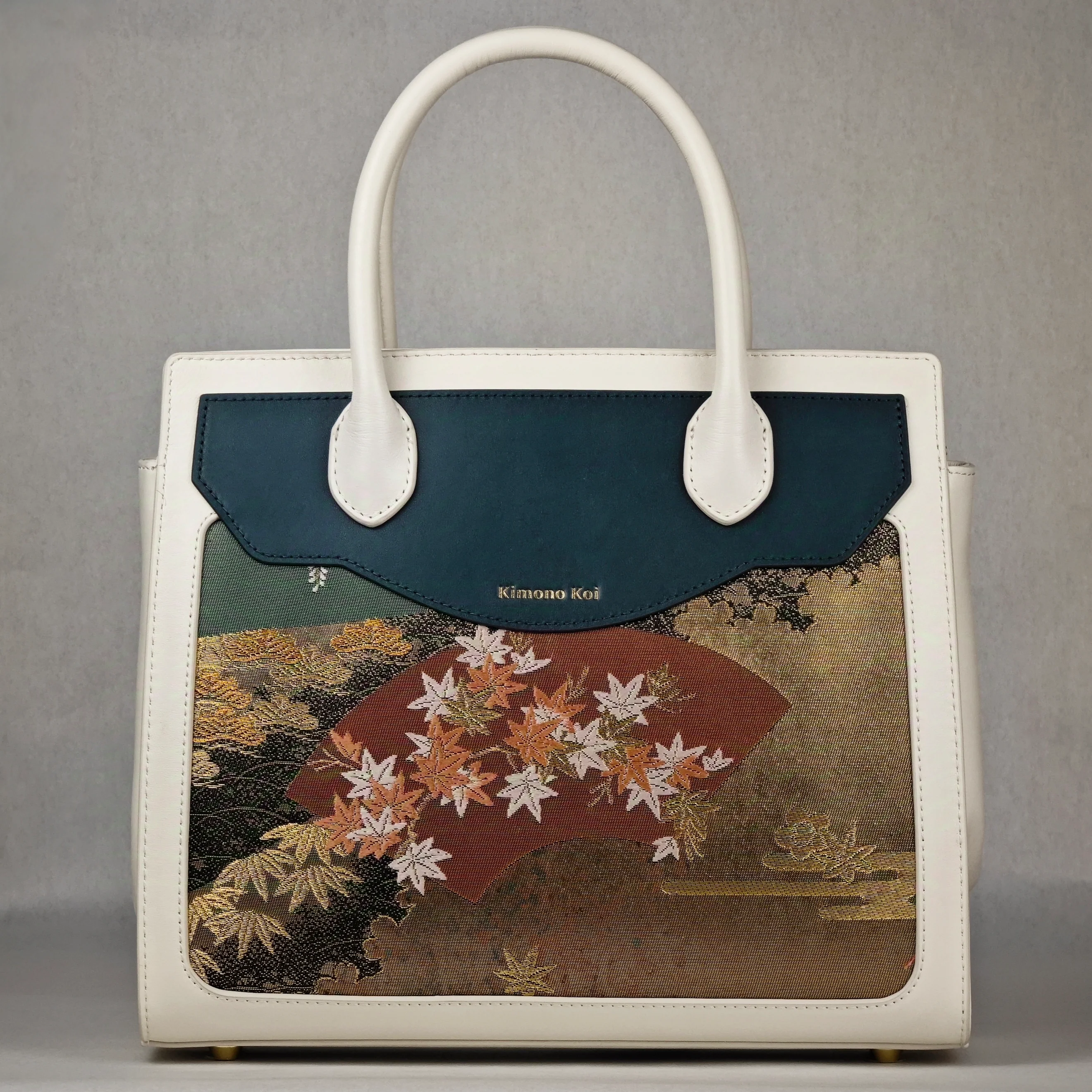 Kimono Koi Obi Silk Leather Bags - Image 4