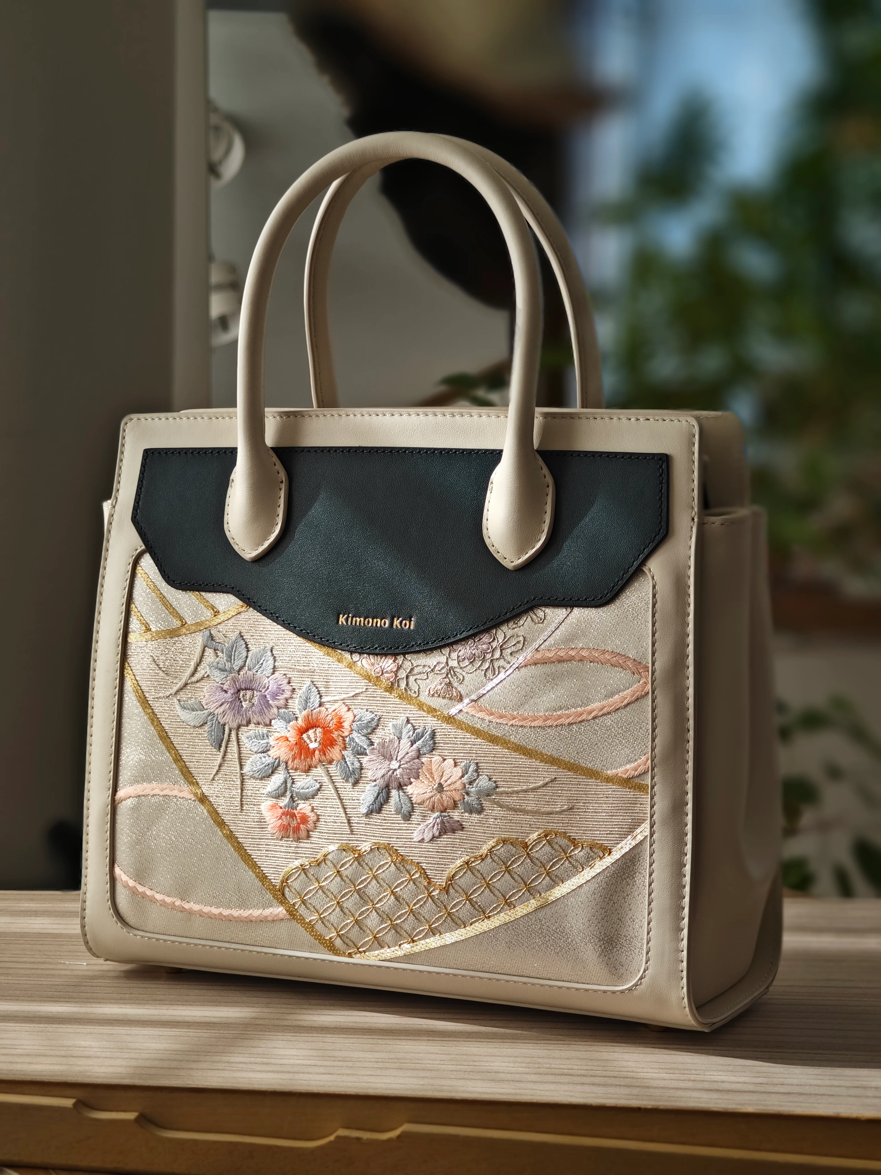 Kimono Koi Obi Silk Leather Bags - Image 7