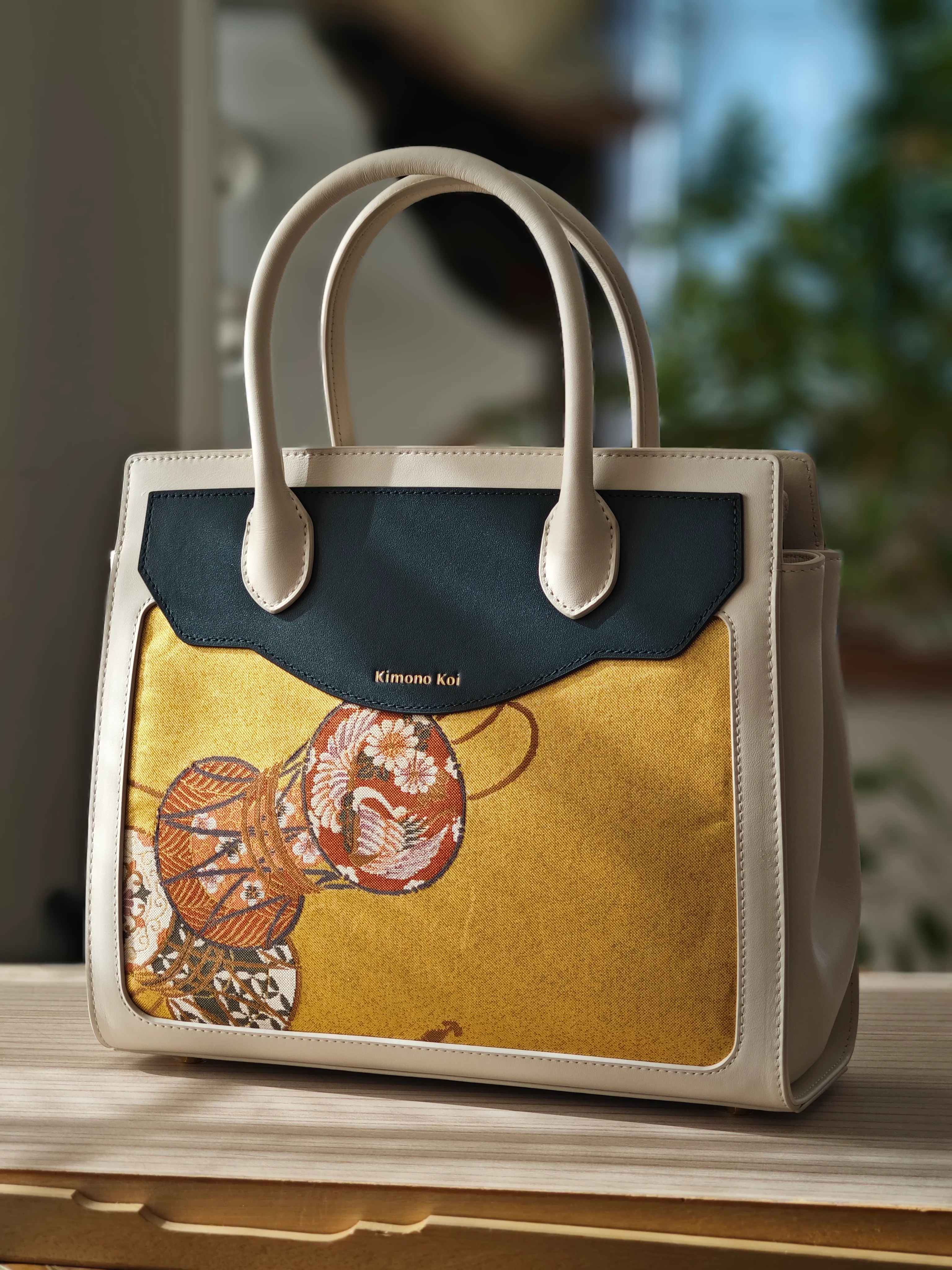 Kimono Koi Obi Silk Leather Bags - Image 8