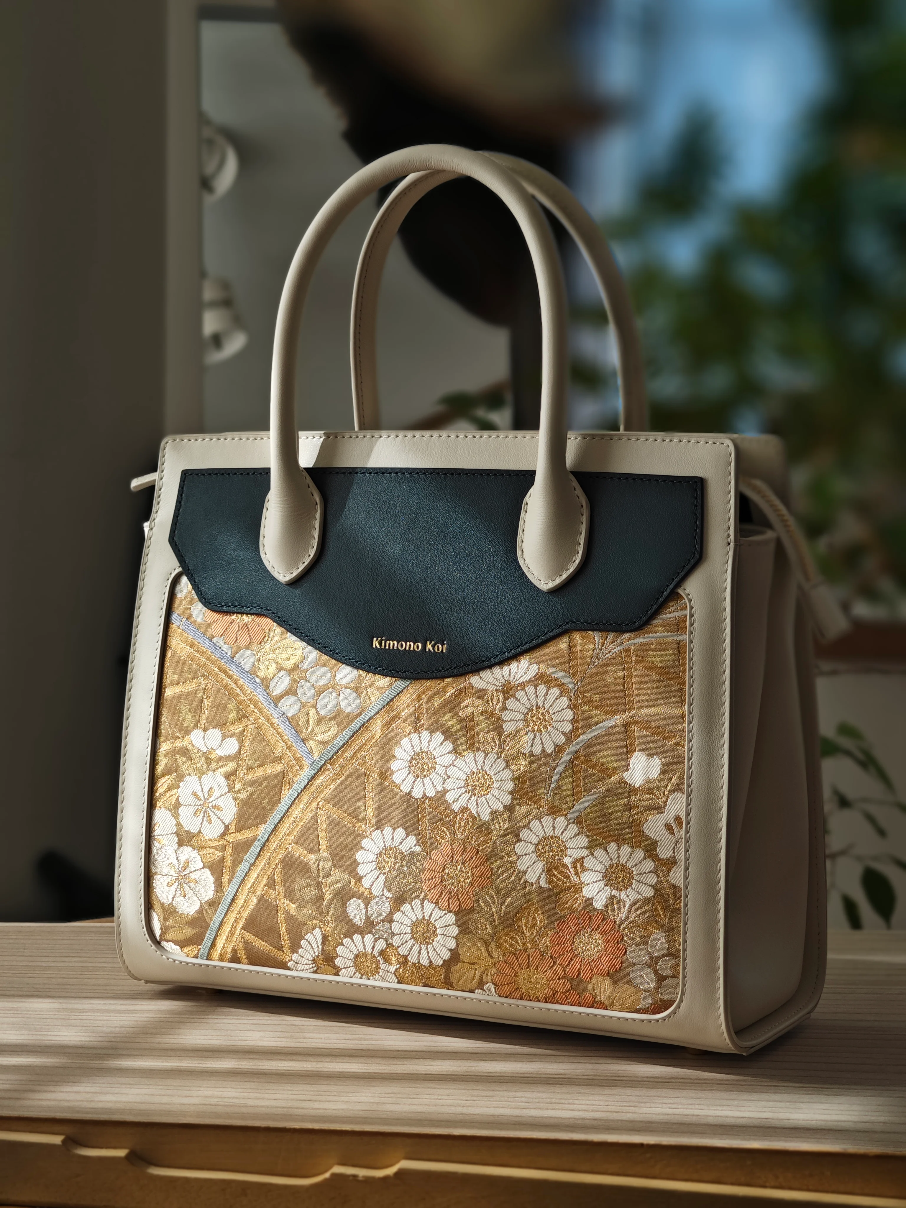 Kimono Koi Obi Silk Leather Bags - Image 9