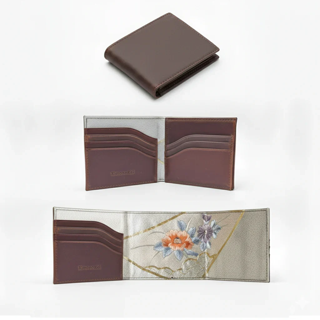 Kimono Koi Obi Silk Leather Wallet - Image 14