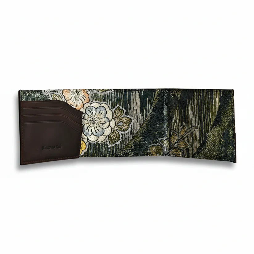 Kimono Koi Obi Silk Leather Wallet - Image 3