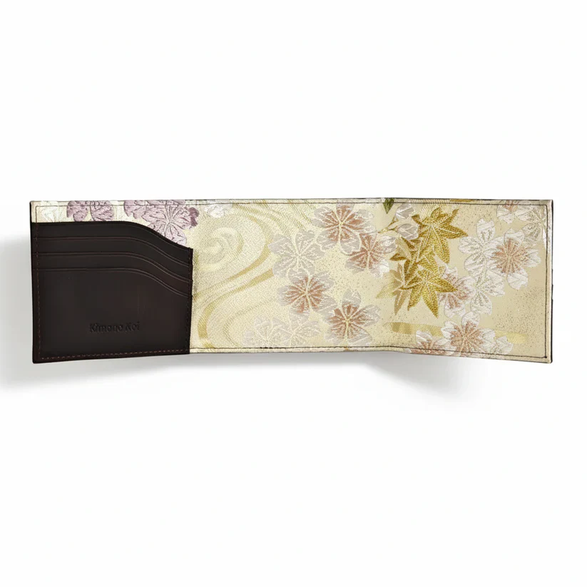Kimono Koi Obi Silk Leather Wallet - Image 4