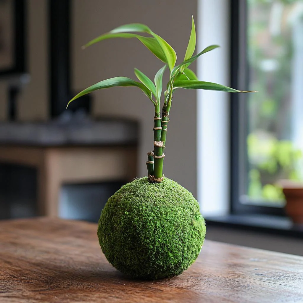 Lucky Bamboo Kokedama (Grown Bonsai) - Image 3