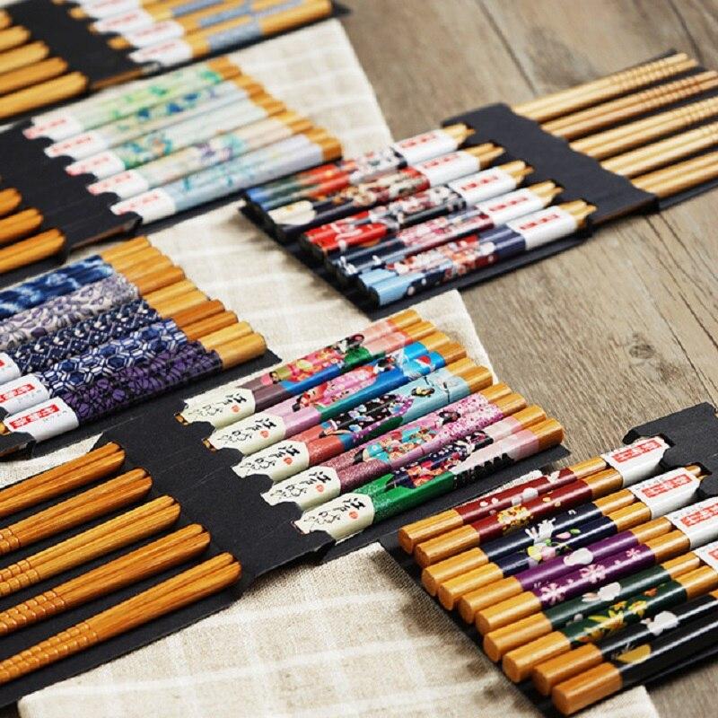 Natural Bamboo Chopsticks 5 Pairs - Image 3