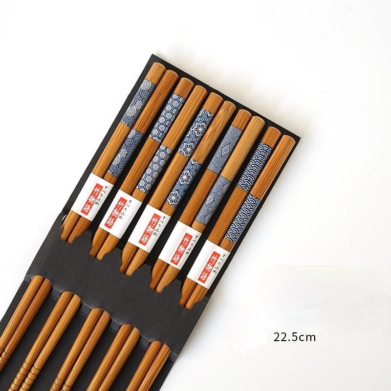 Natural Bamboo Chopsticks 5 Pairs - Image 4