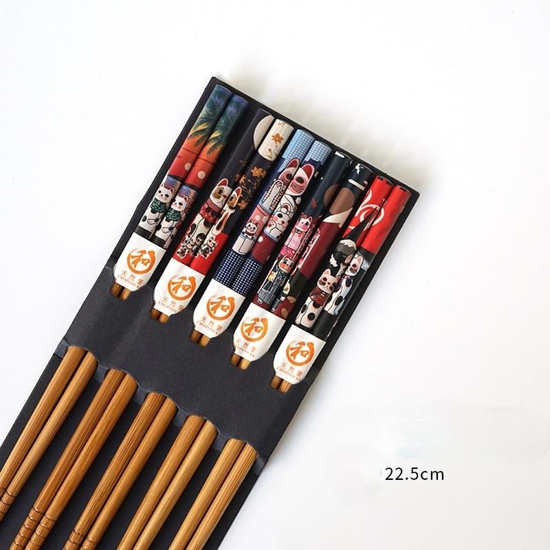 Natural Bamboo Chopsticks 5 Pairs - Image 8