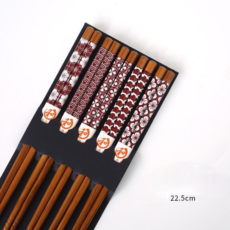 Natural Bamboo Chopsticks 5 Pairs - Image 9