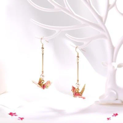 Kawaii Origami Crane Earrings - Image 4