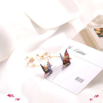 Kawaii Origami Crane Earrings - Image 5