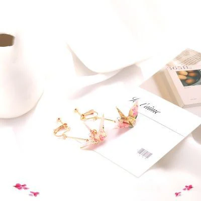 Kawaii Origami Crane Earrings - Image 6