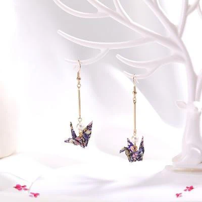 Kawaii Origami Crane Earrings - Image 8
