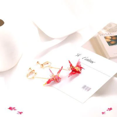 Kawaii Origami Crane Earrings - Image 9