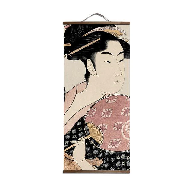 Traditional Ukiyoe Canvas Scroll Art - Image 3
