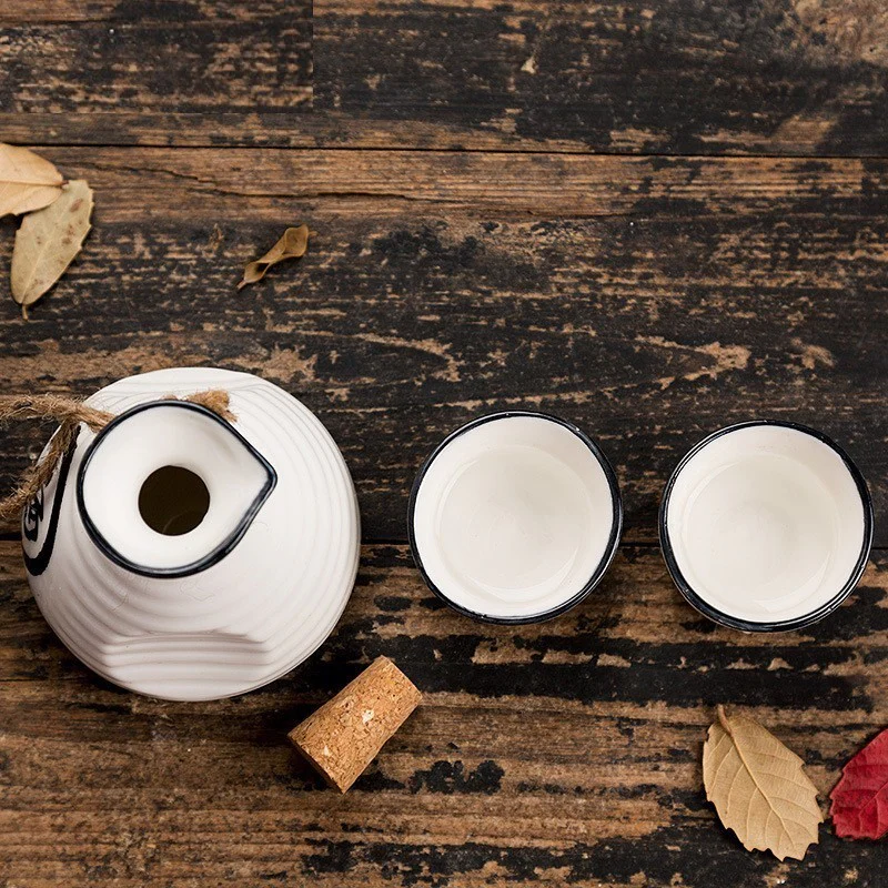 White Ceramic Japanese Sake Set - Image 2